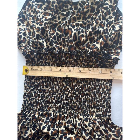 Vintage Renegade Club🌿Leopard Print Bodycon Dress Women’s Size 15 Y2K 90s Style - Picture 5 of 10